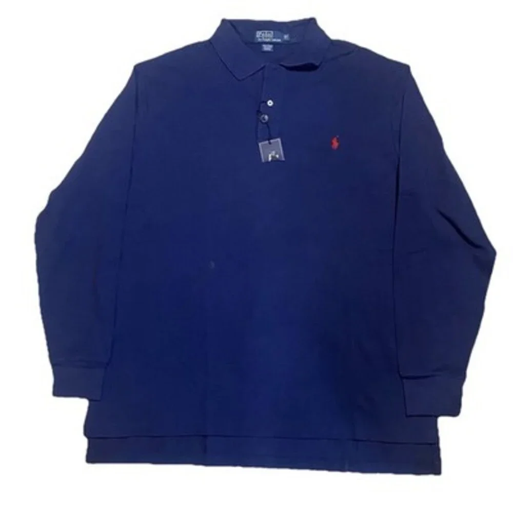 NWT Polo Ralph Lauren Mens‎ Navy Pullover Sweatshirt M Preppy Vintage Collared